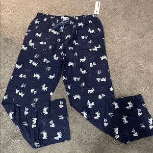 Navy Pajama Pants with Polar Bear Print